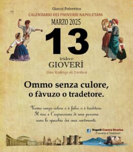 O PRUVERBIO D O JUORNO. Giovedì 13 marzo 2025