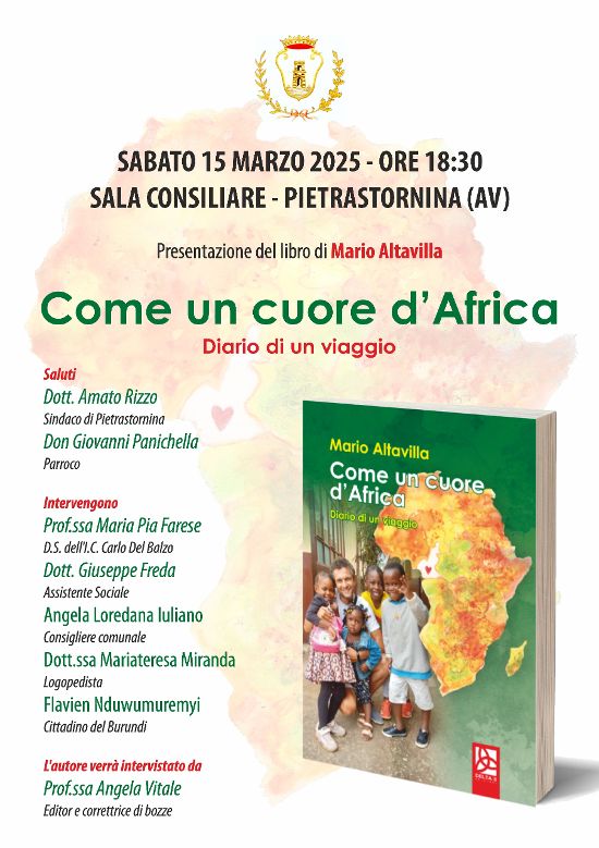 Presentazione del libro Come un Cuore d’Africa a Pietrastornina: un viaggio tra emozioni e solidarietà