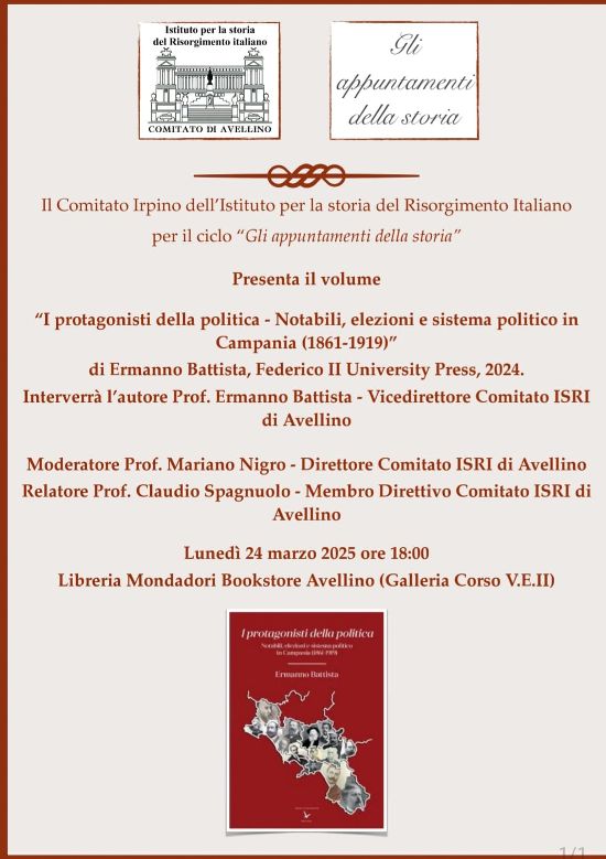 Avellino: Riprendono le attività del Comitato Irpino per la Storia del Risorgimento