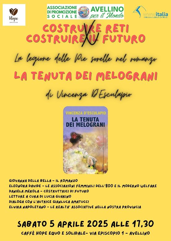 Ostruire reti per costruire il futuro: incontro culturale ad Avellino il 5 aprile 2025